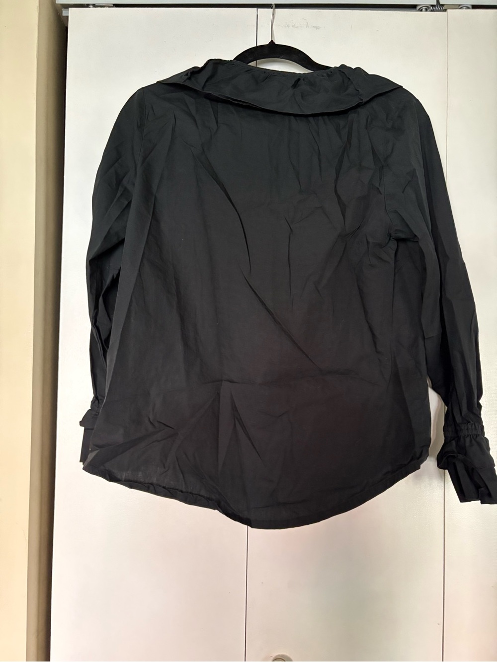 Disturbia Black Ruffle-Trim Button Blouse - Picture 2 of 3